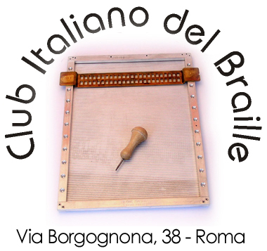 Logo Club Italiano Braille con immagine di un foglio braille
