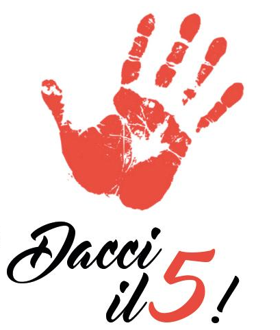 immagine grafica di mano rossa aperta con invito a donare il 5 per mille a UICI Monza e Brianza